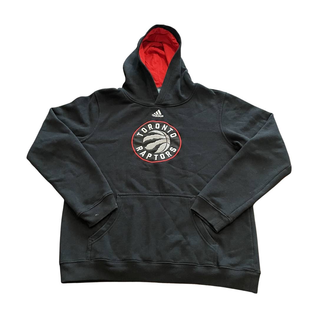 00s Adidas Toronto Raptors Middle Logo Hoodie Size Small