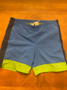 Vintage Nike Blue and Green Swim Shorts Trunks Medium